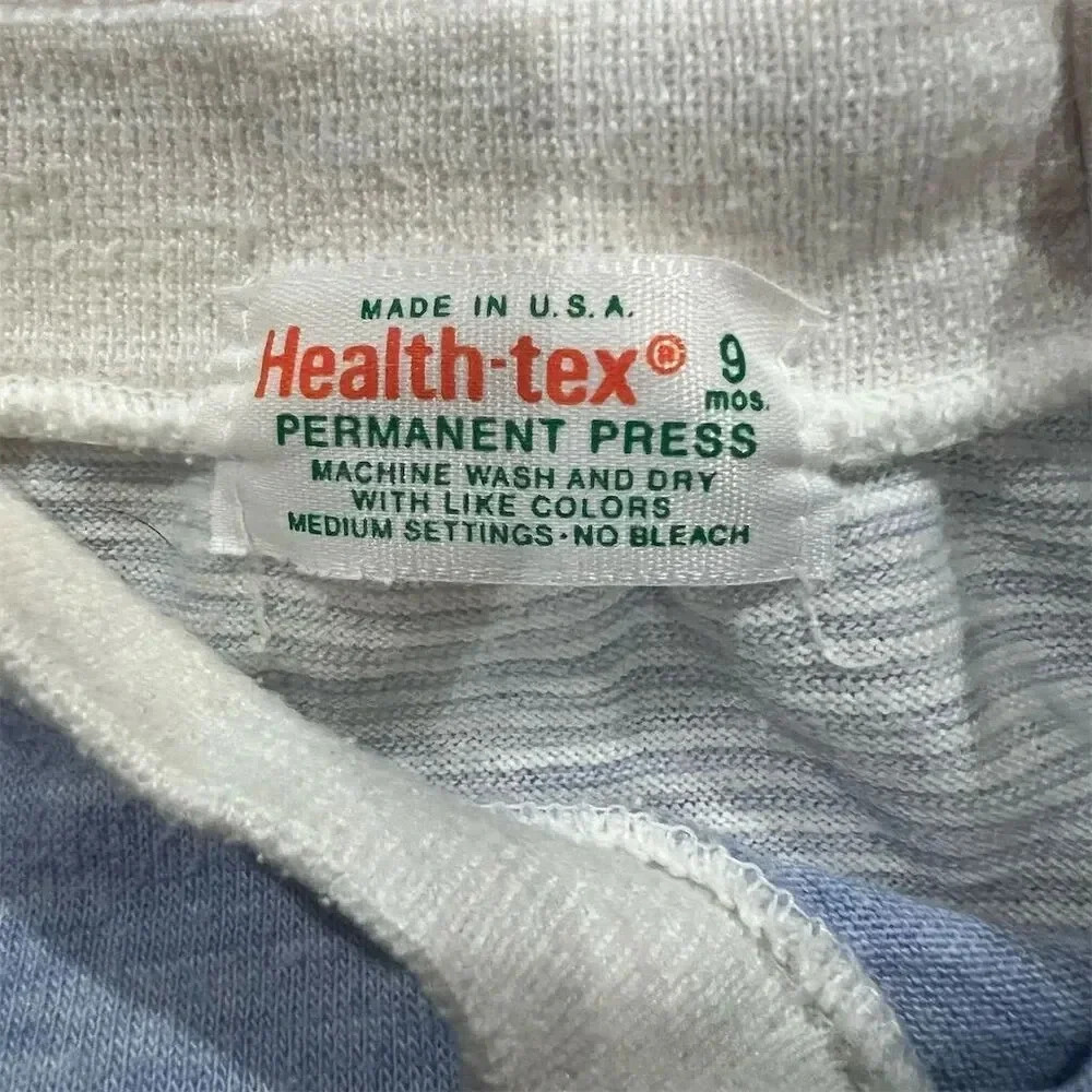 Vintage Health-tex Unisex Baby Romper Blue USA Made - Picture 5 of 5